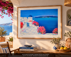 Riviera : Blumen auf Santorin - Original Lithographie, HANDSIGNIERT & GmbH /390
