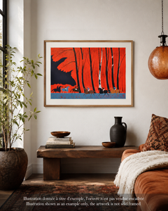 Caballos : Jinetes y bosque en llamas - Litografía original, FIRMADA A MANO & Ltd /250