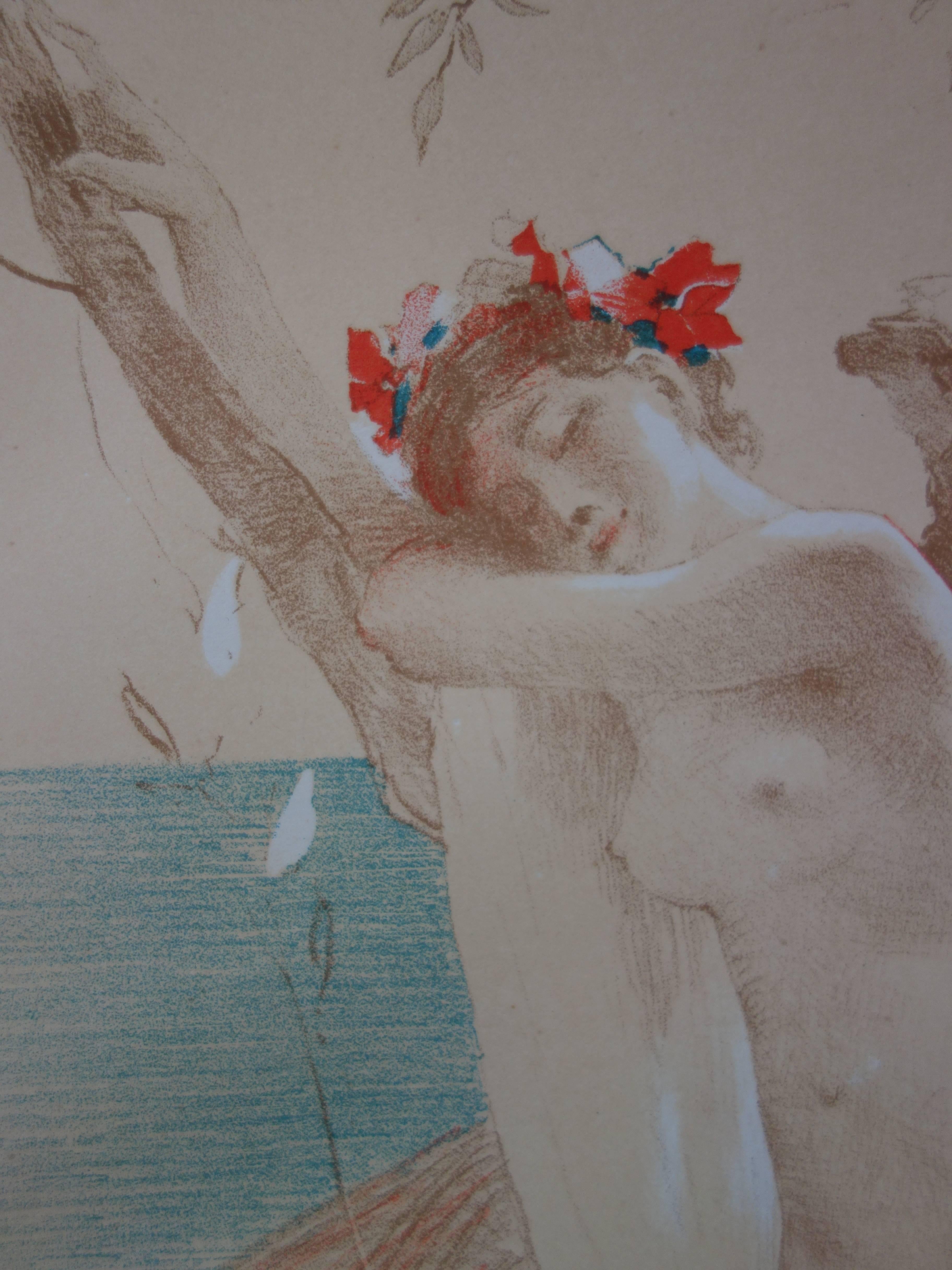 L'Inconnue - Litografía original - 1897 en venta 1