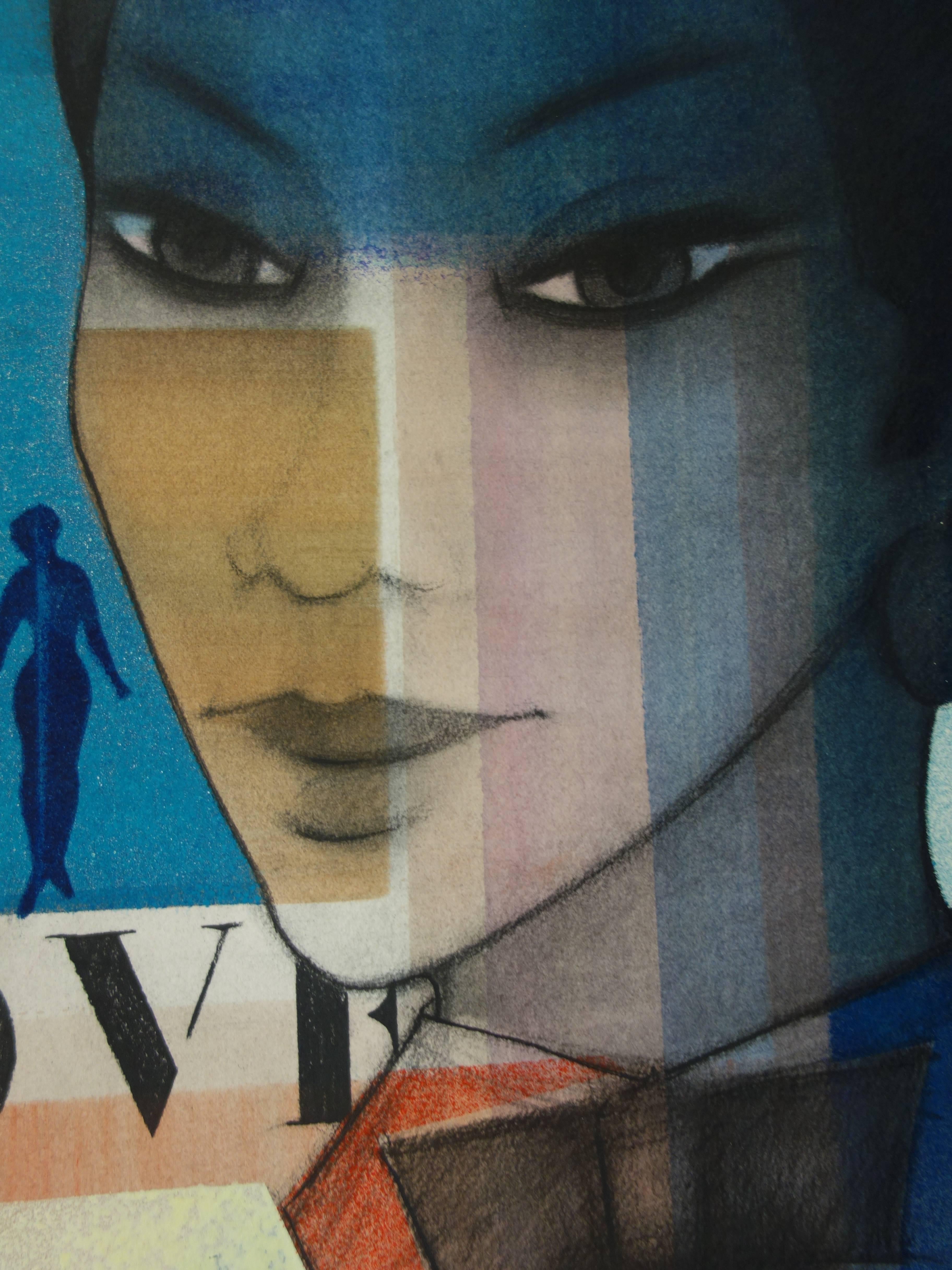 Sacha CHIMKEVITCH (1920-2006)
LOVE (Frau in Blau), 1983

Original-Aquarell und Kohlezeichnung
Signiert und datiert unten rechts
Auf Pergament 75 x 54 cm (ca. 30 x 22