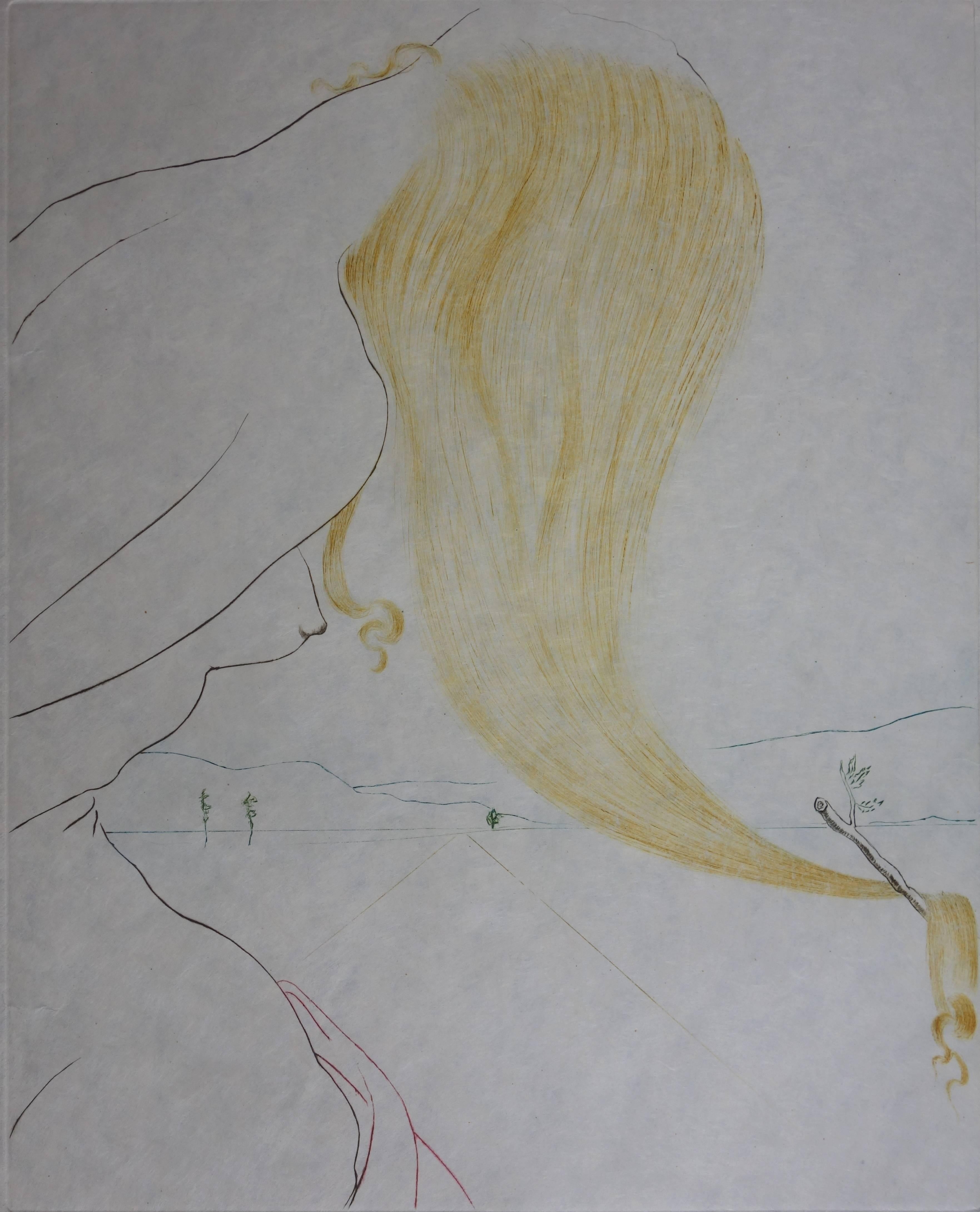 La Toison d'Or - Original handsigned etching - 1974 - Gray Figurative Print by Salvador Dalí