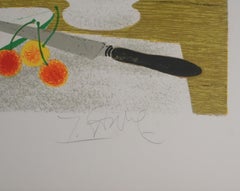 Nature morte aux poires - Lithographie originale signée