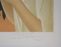 Peach Picking - Original Lithograph Signed