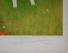 Woman in a Hat - Original Lithograph Signed