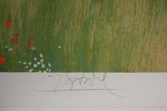 Una passeggiata tra i papaveri - Litografia originale firmata