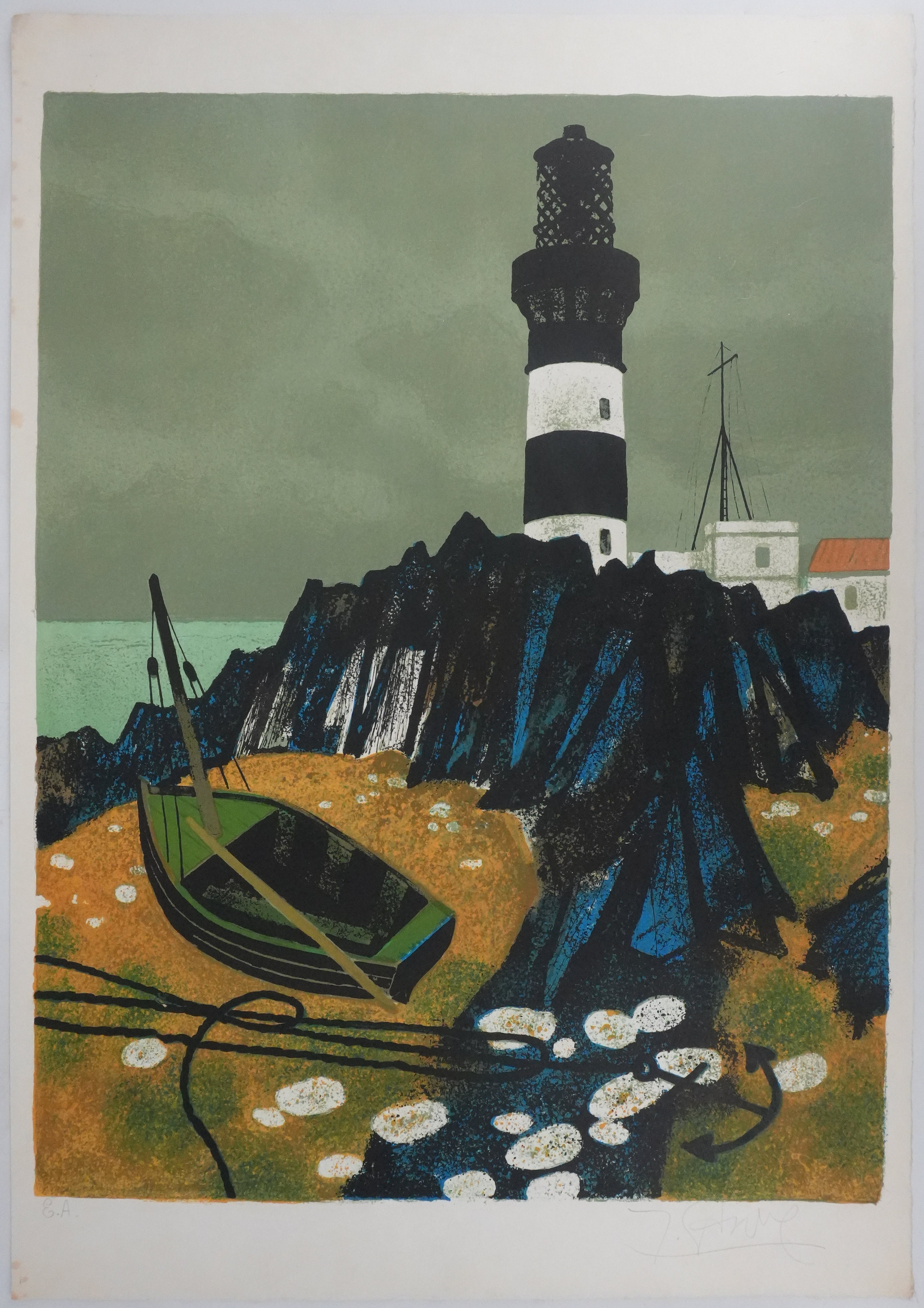 The Lighthouse II - Original Lithograph Signed