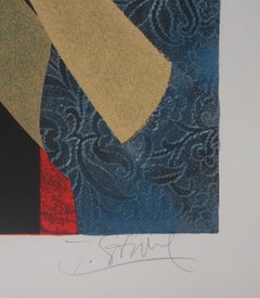 Woman with a Yellow Bouquet - Original Lithograph Signed