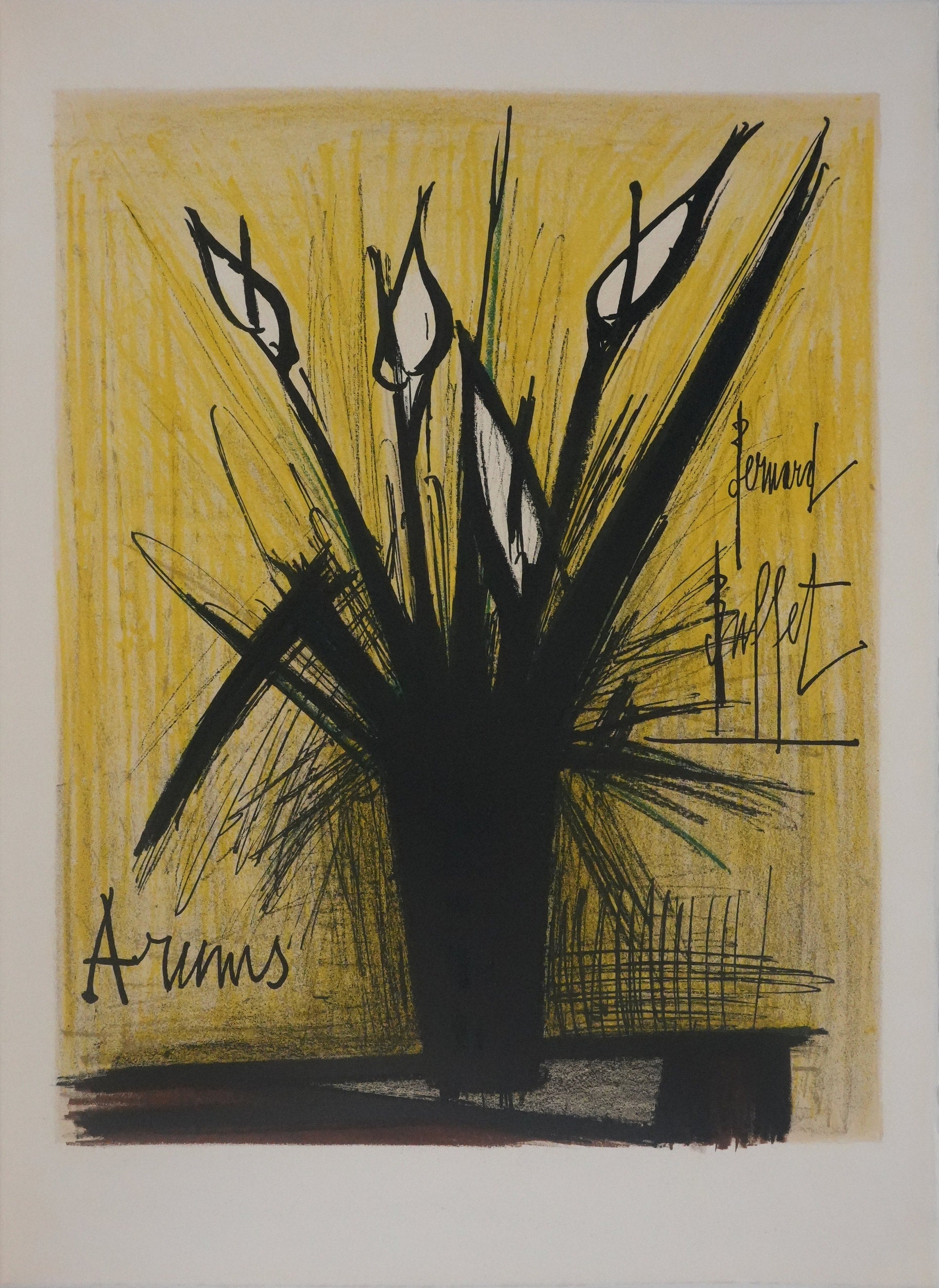 Bernard Buffet Portrait Print - The Arums - Original Lithograph Signed (Mourlot)