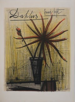 Dahlias - Original Lithograph Signed (Mourlot)