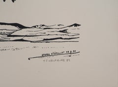 Abstract Composition with Fish, Original Signed Silkscreen Print