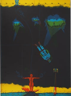 « L'astronaute et le Martien » - Lithographie originale signée