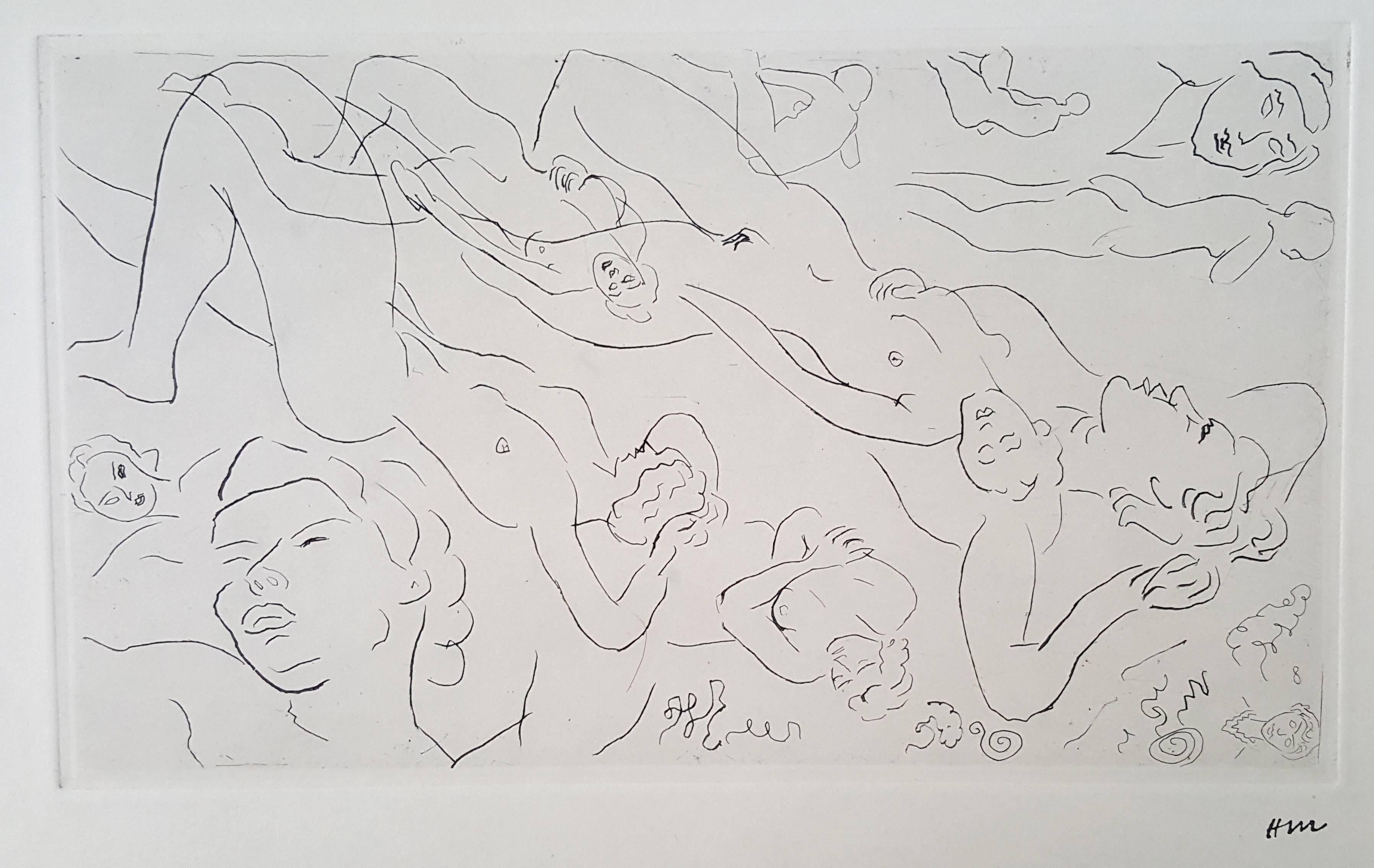 Study of Nudes - Original Etching - 125 copies - Stamp Signed - Print by Henri Matisse