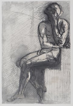 Seated Man - Etching, (Ed. Goupil, 1897)