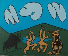 Bacchanal with the Black Bull - Linocut (Arnera studio)