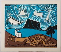 Bacchanal Under a Starry Sky - Linocut (Arnera studio)