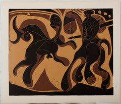 Picador Facing the Bull - Linocut (Arnera studio)