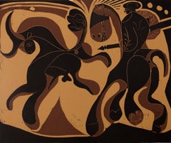 Picador „Facing the Bull“ – Linolschnitt (Arnera-Atelier)