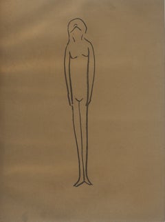 Anatomie, figure féminine - Gravure originale signée
