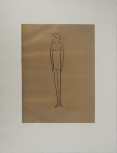 Anatomie, figure féminine - Gravure originale signée