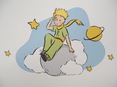 Le Petit Prince dans les nuages - Lithographie