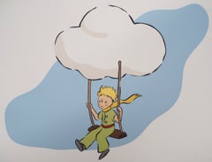 The Little Prince Flies with the Clouds - Lithograph