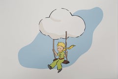 The Little Prince Flies with the Clouds - Lithograph