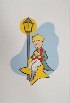 Le Petit Prince allume une étoile - Lithographie