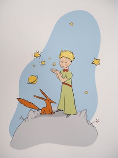 The Little Prince and the Fox Under the Stars - Lithograph