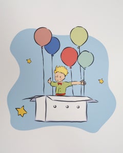 Le Petit Prince et ses ballons - Lithographie