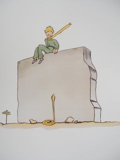 Le Petit Prince et le serpent - Lithographie