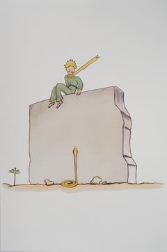 Le Petit Prince et le serpent - Lithographie
