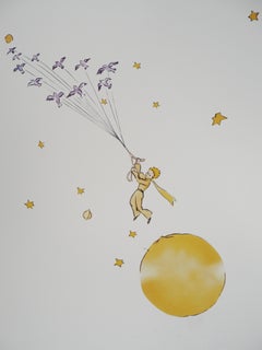 The Little Prince on His Way to the Stars - Lithograph