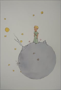 The Little Prince on the Asteroid - Lithograph