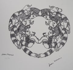 Motivos indios - Litografía firmada