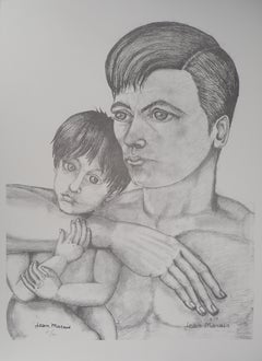 Fatherhood : Father and Son, Signed Lithograph