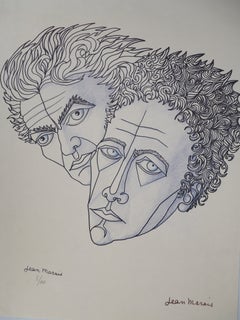 Jean Cocteau and I, Signed Lithograph