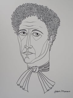 Portrait of Jean Cocteau - Signed Lithograph