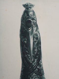 The Black Beast (bronze green), Engraving