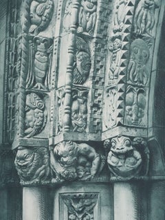 Détail de la voûte d'entrée (vert bronze), gravure