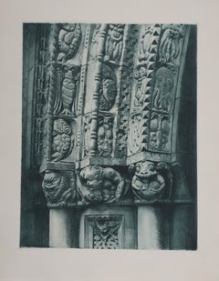 Détail de la voûte d'entrée (vert bronze), gravure