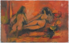 Nude orange - Gouache originale sur papier
