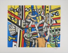The Workers with Palm Trees - Signed Lithograph