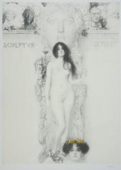 Allegorie der Bildhauerei – signierte Lithografie