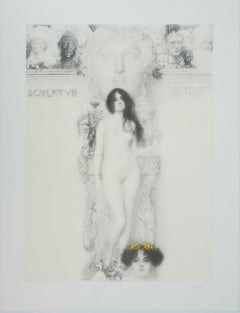 Allegorie der Bildhauerei – signierte Lithografie