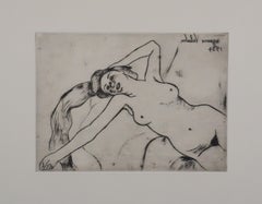 Suzanne VALADON : Ketty Stretching, Original etching (Petrides #28)