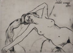 Suzanne VALADON : Ketty Stretching, Original etching (Petrides #28)