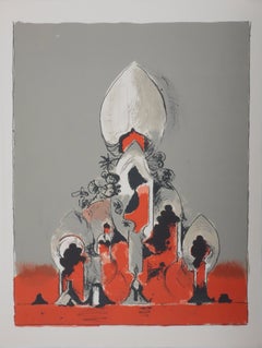 Catedral surrealista - Litografía original (Mourlot)