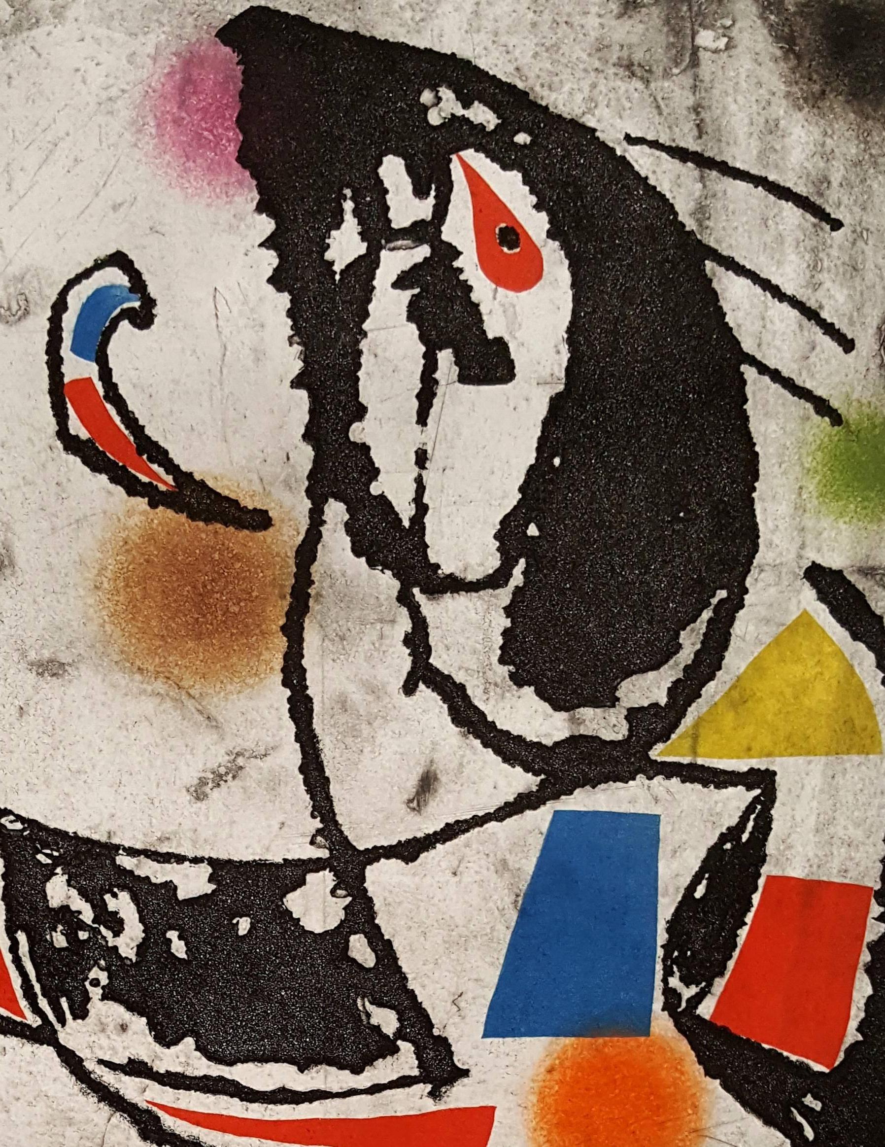 Les Montagnards: one plate - Original Etching - 50 copies - Abstract Print by Joan Miró