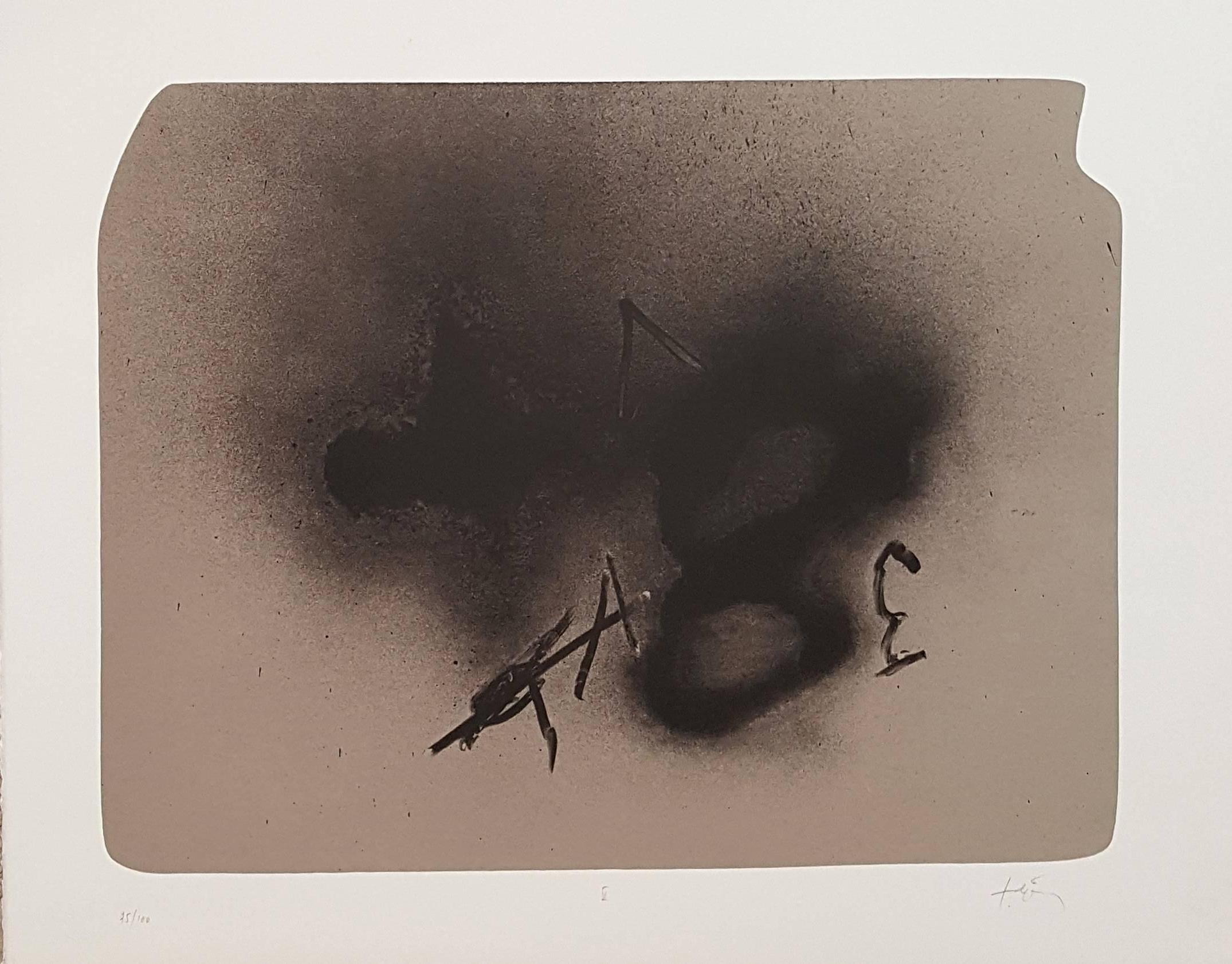 Antoni Tàpies Abstract Print - Erinnerungen – Original Lithograph Handsigned
