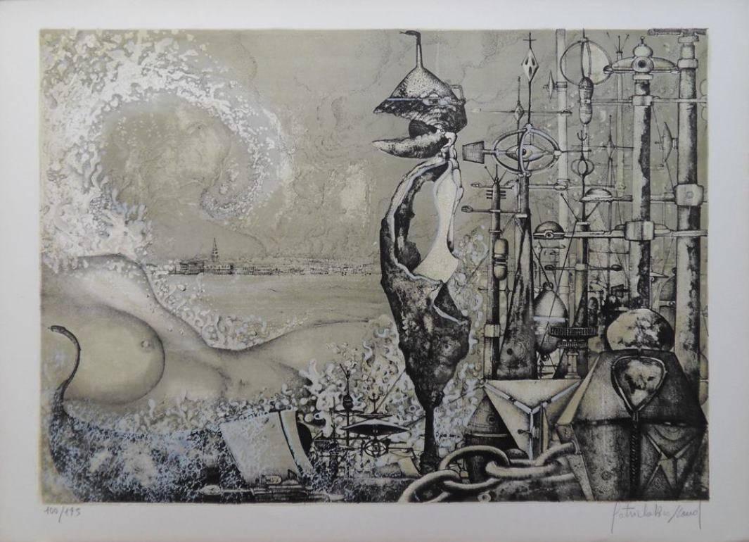 Patrick Brissaud Figurative Print - Venice is a Woman and a World - Handsigned lithograph